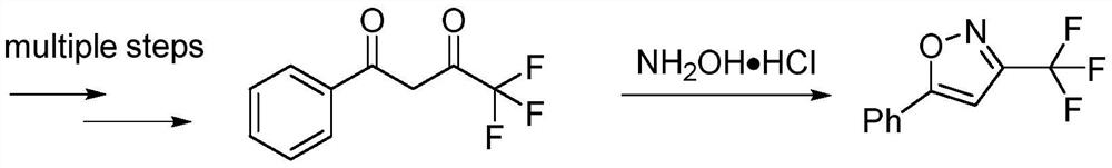 One-pot method for preparing 3-trifluoromethylisoxazole compound