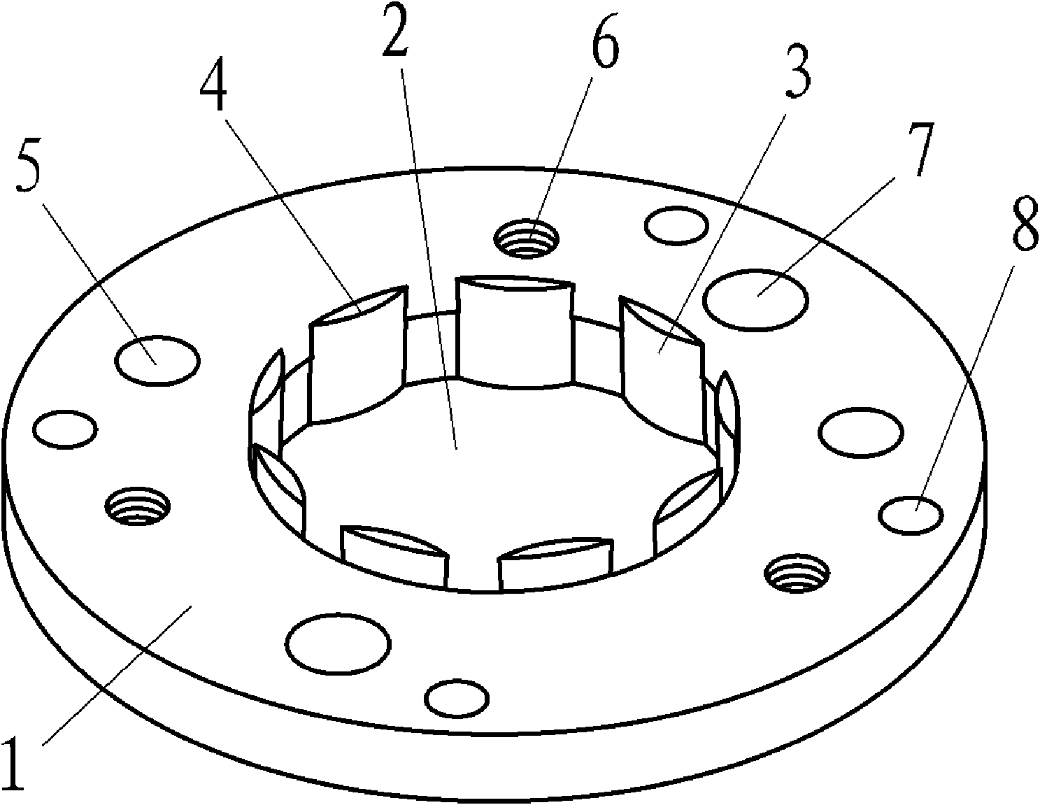 Processing method of arc groove on plunger type variable pump chuck and ...