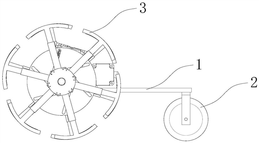 Self-leveling chassis, agricultural vehicle and leveling method