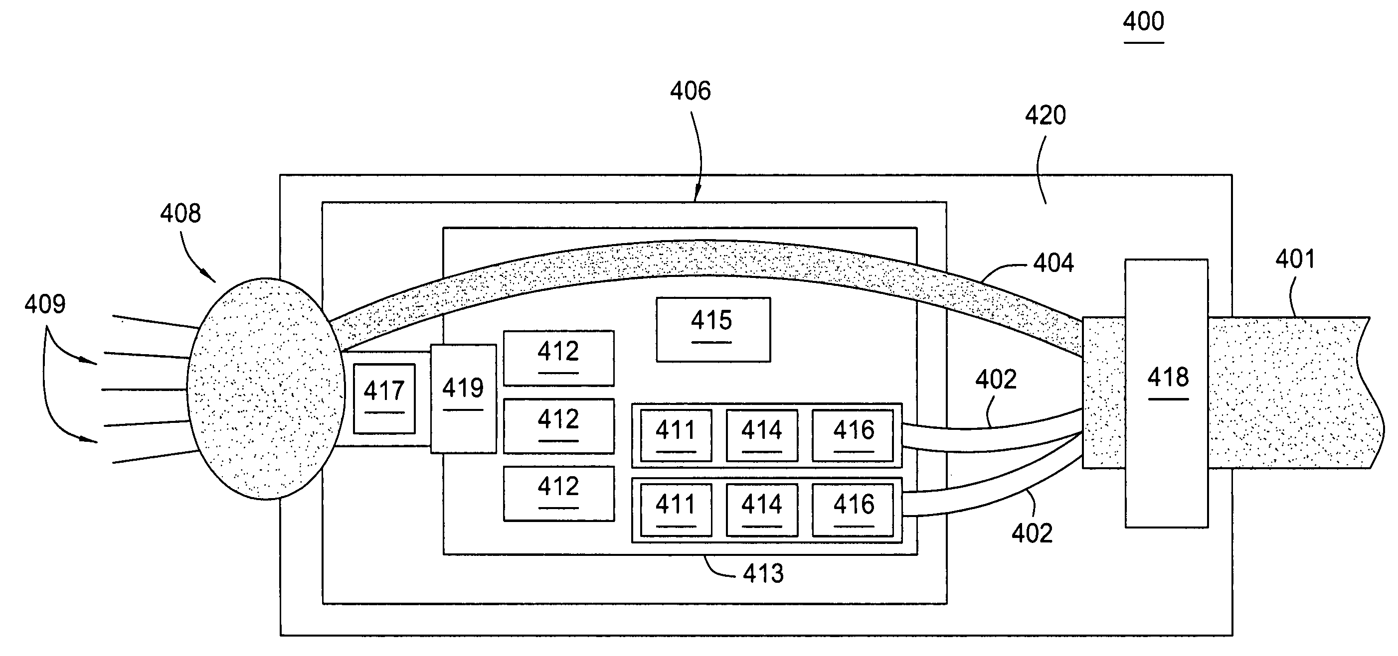 Optical harness assembly and method