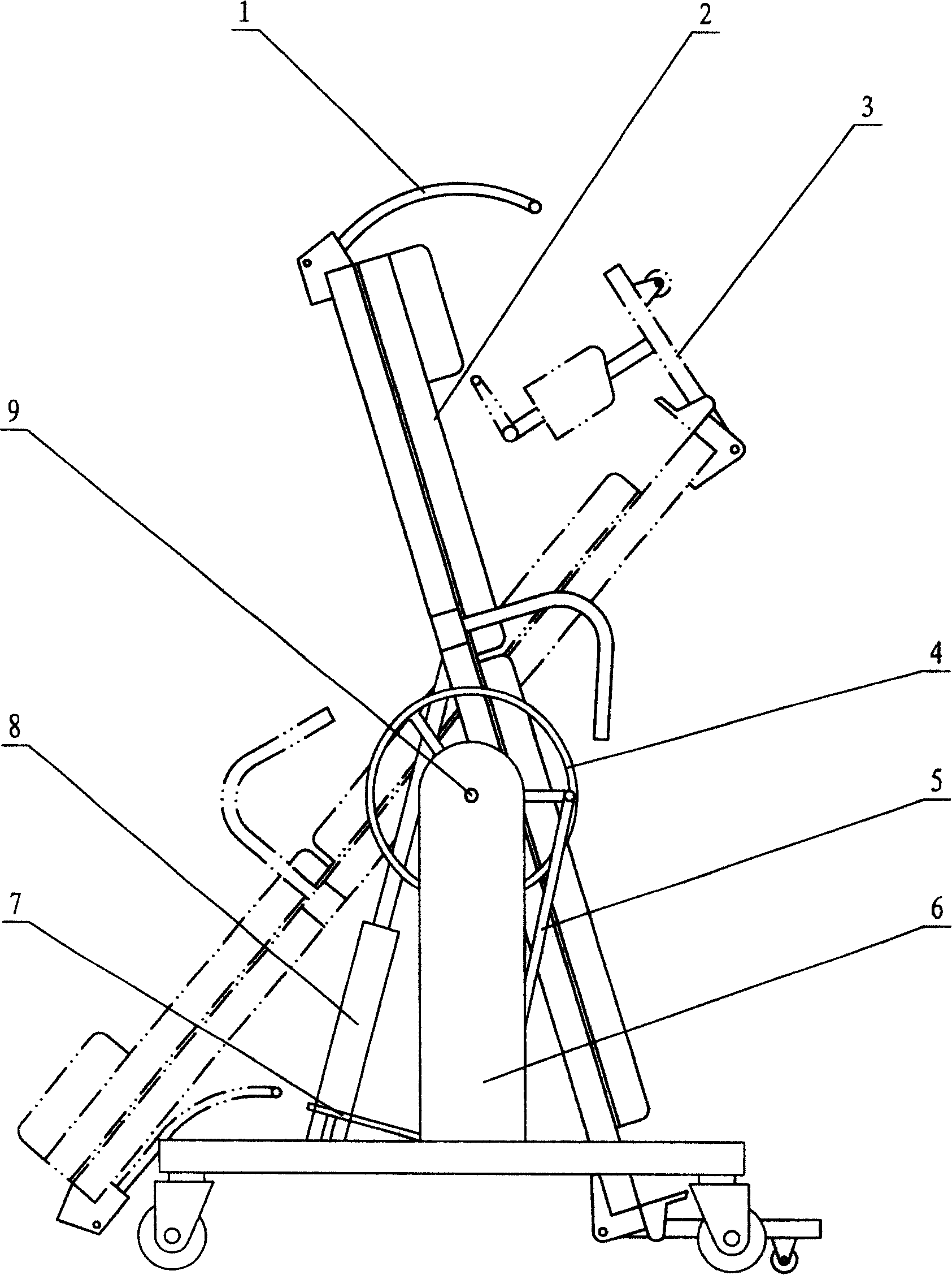 Lever-type traction bed