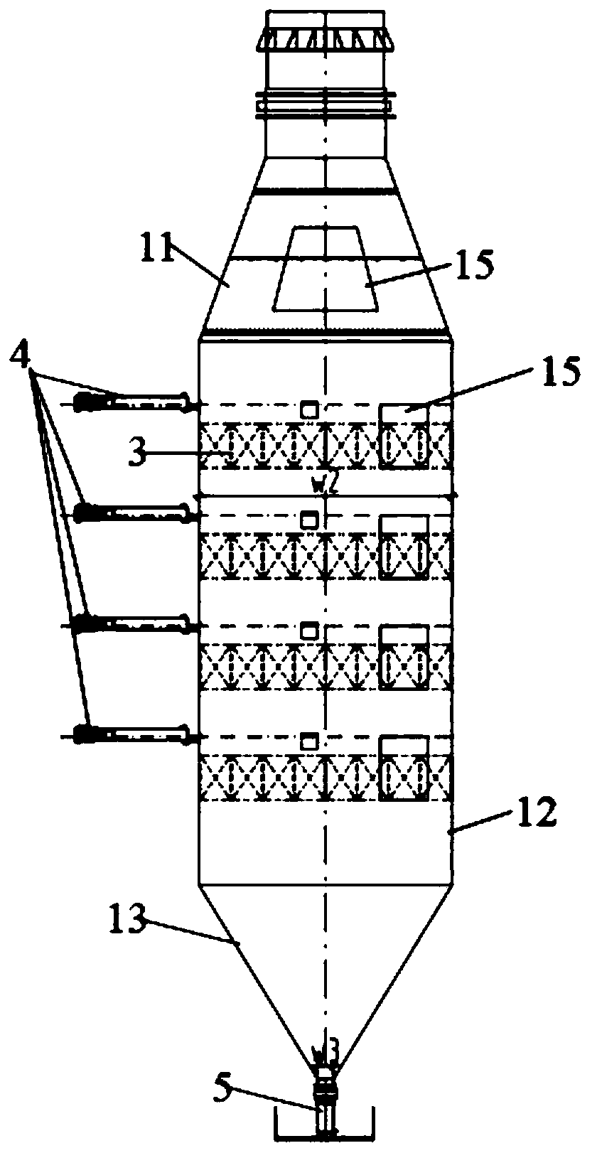 SCR denitration reaction tower of cement kiln