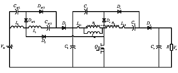 High-efficiency high-gain DC-DC (Direct Current to Direct Current) converter with coupling inductor