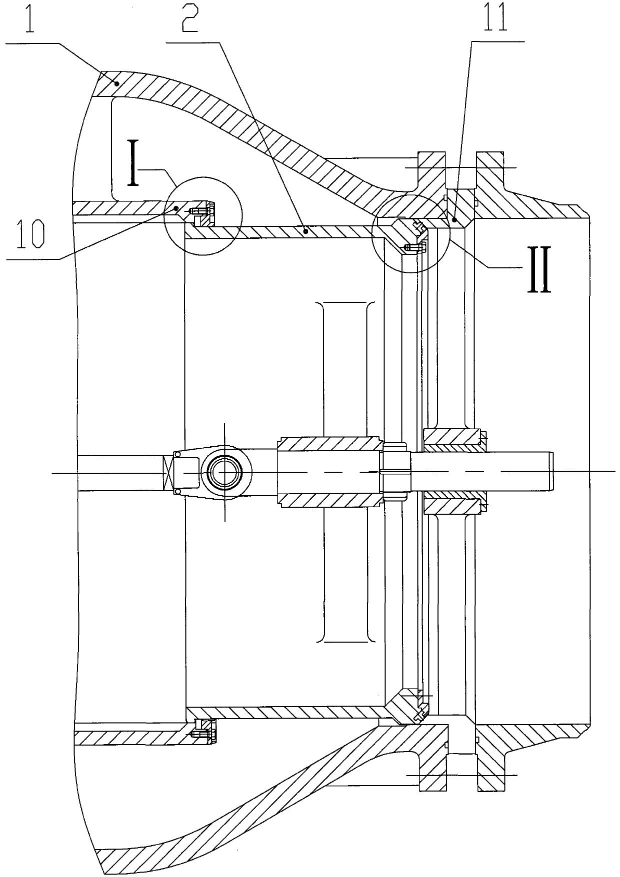 Double-sealing structure of piston type axial flow valve