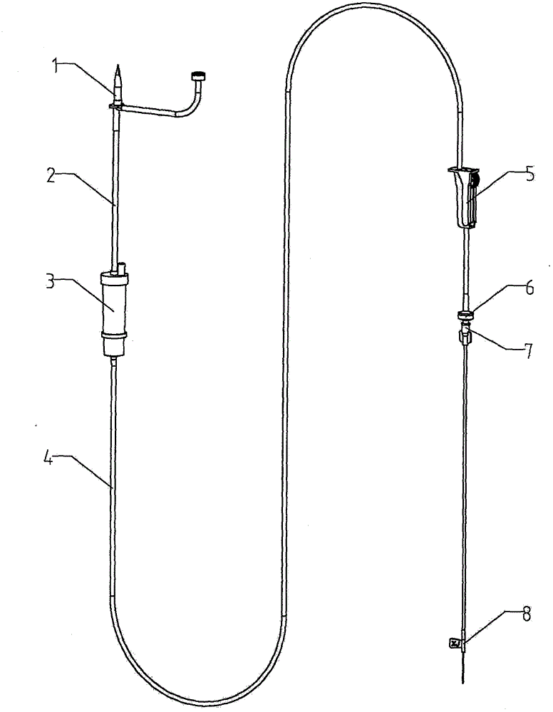 Disposable self-sealed automatic liquid-stopping transfusion device