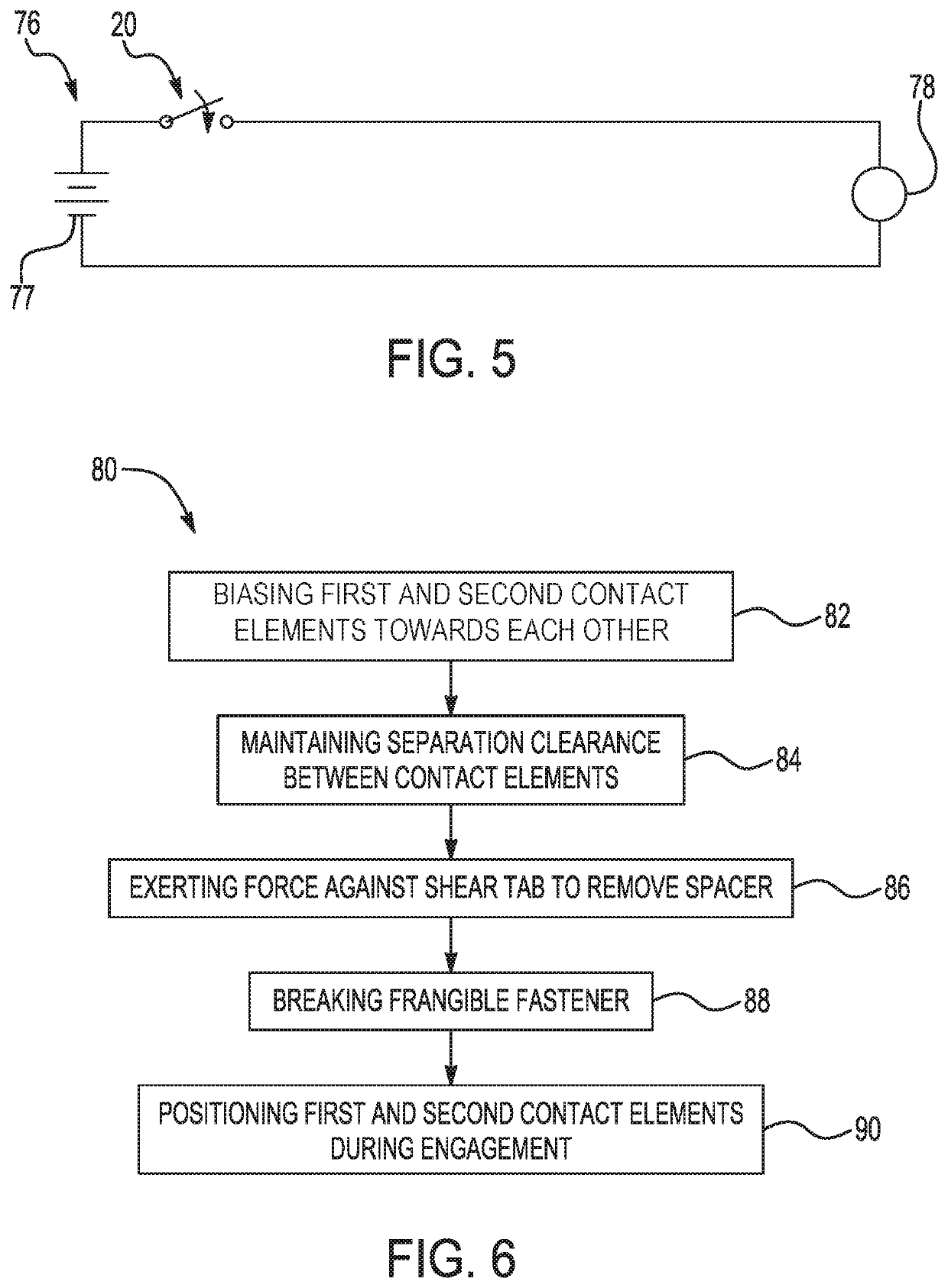 High power, single-use electrical switch