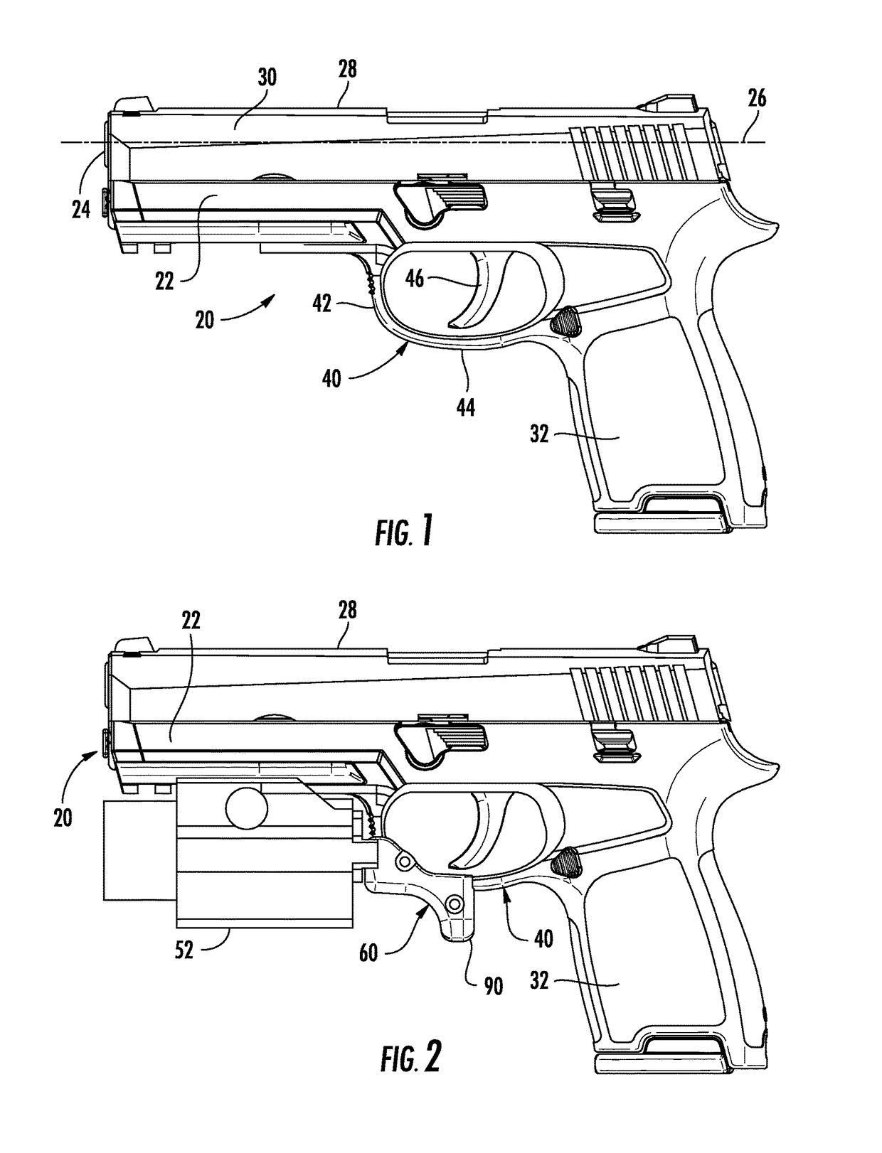 Handgun with Trigger Guard Attachment, and Holster