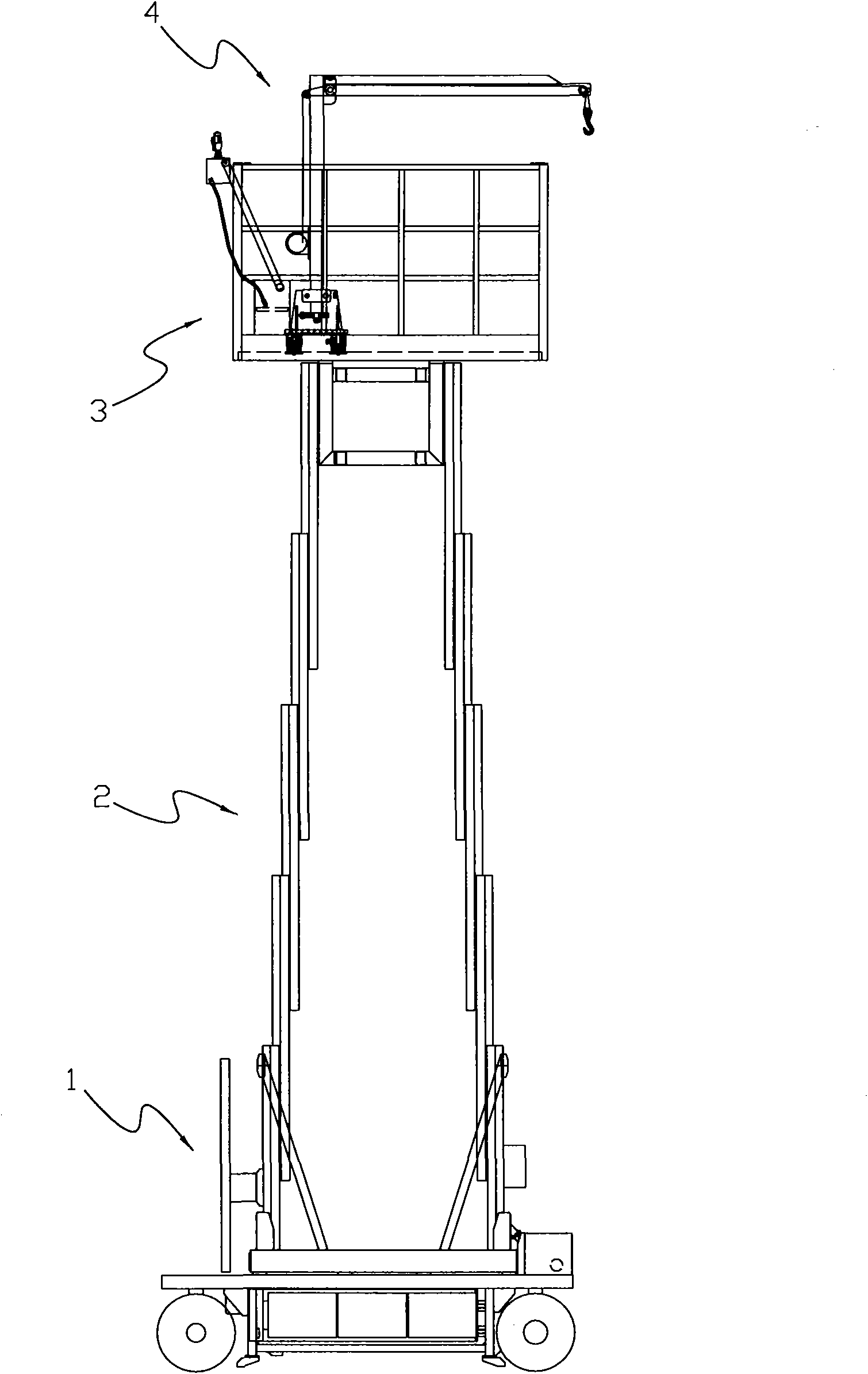 Lifting working platform with lifting device