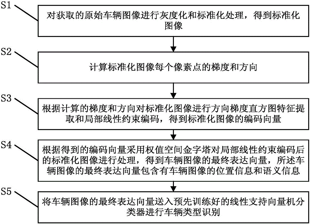 Vehicle type fine identification method and system