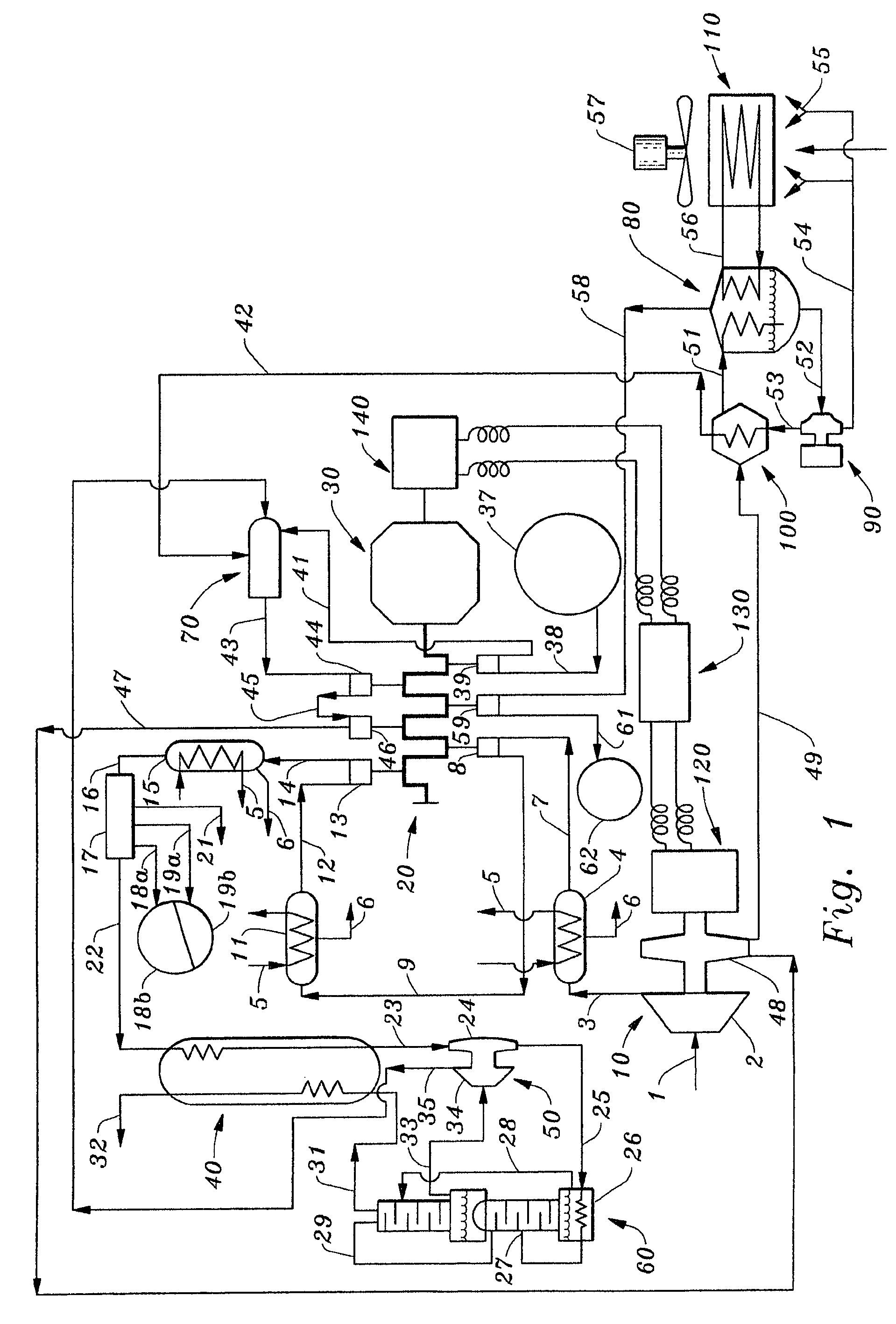 Hydrocarbon combustion power generation system with CO2 sequestration