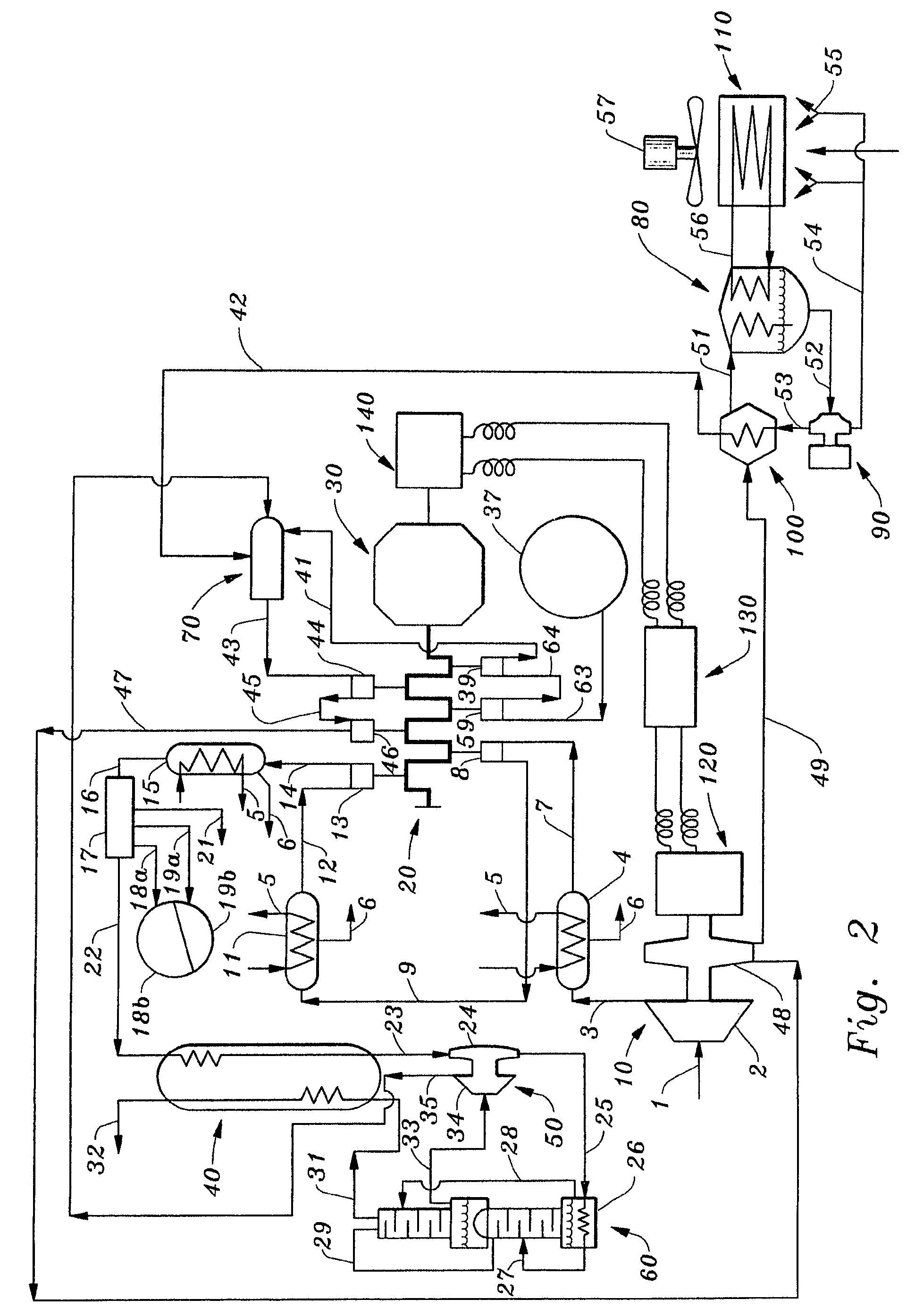 Hydrocarbon combustion power generation system with CO2 sequestration