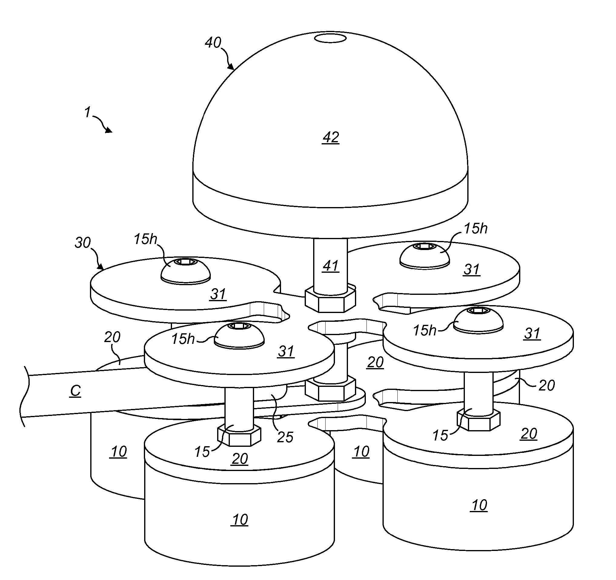 Electrical connector for an anode