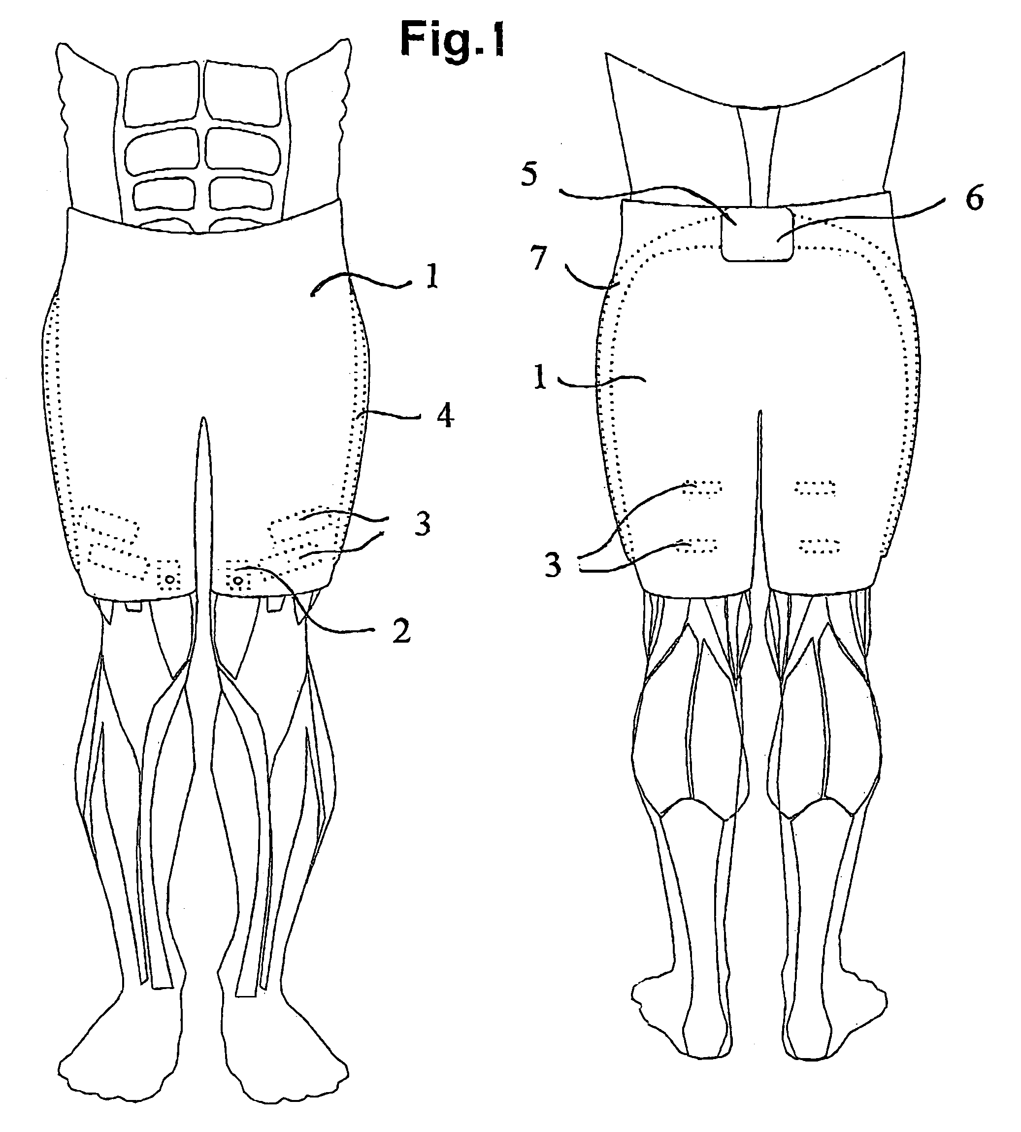 Method and outfit for measuring of action of muscles of body