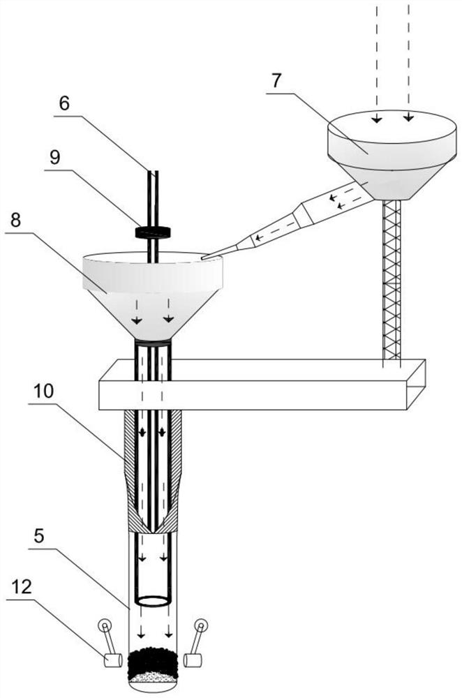 Feeding hopper for filling magnesium oxide powder and magnesium oxide filling method for insulated fireproof cable