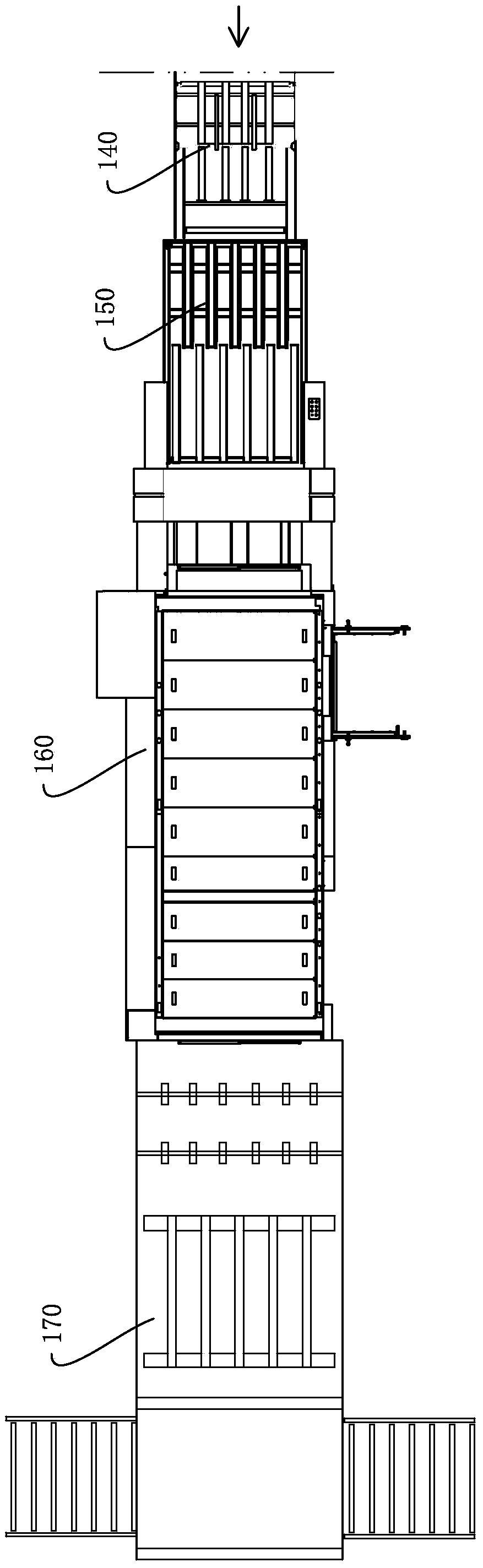 Linkage production method and linkage production line of color-printing corrugated case
