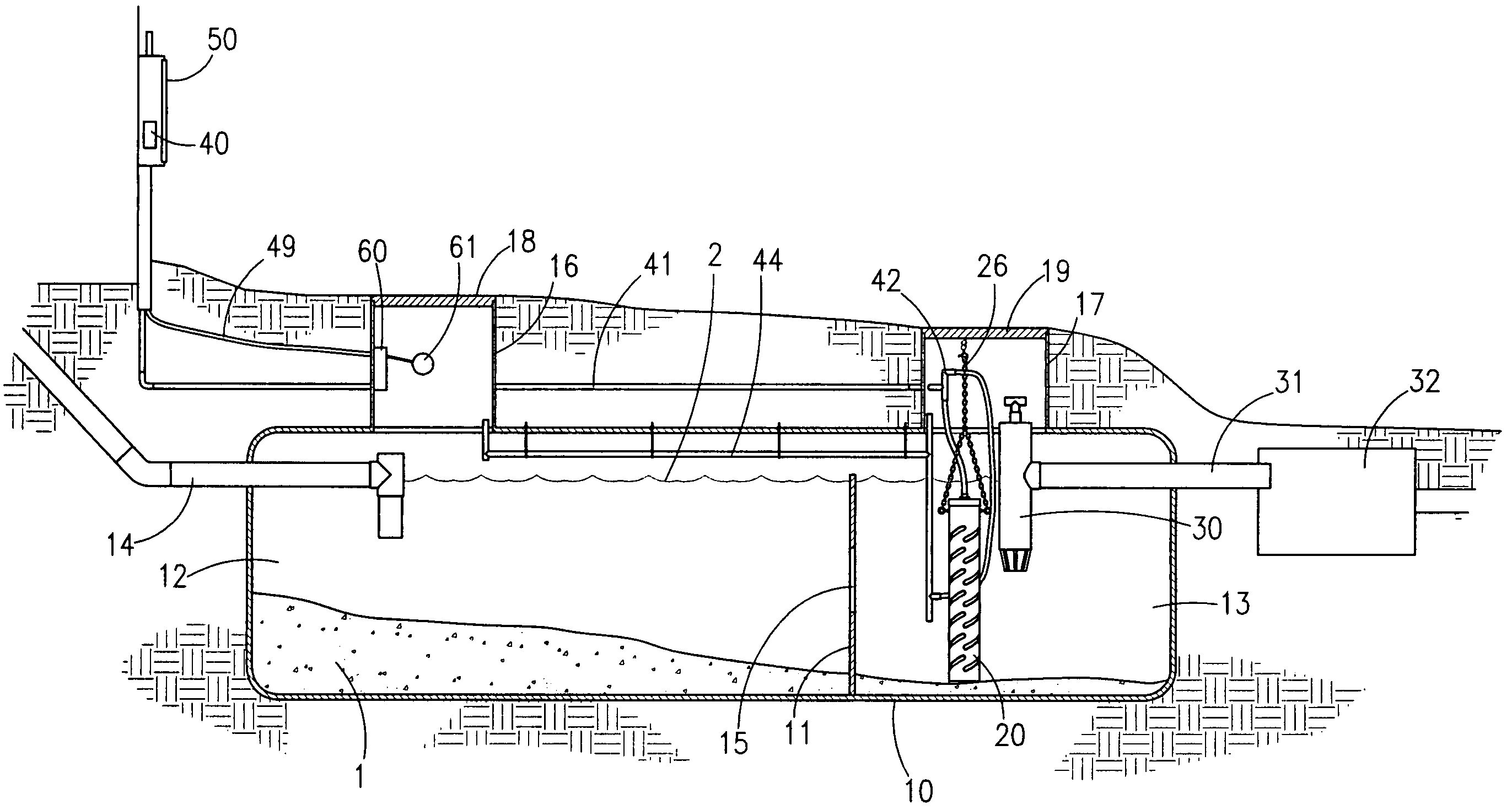 Method and apparatus for on-site treatment of waste water