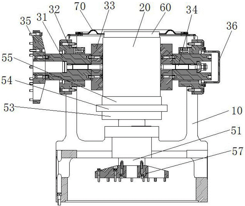 Integrated three-dimensional de-coupling device having static-pressure guiding function and vibration bench