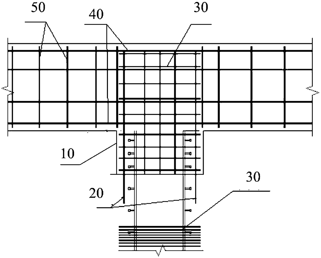 Reverse construction type one-column one-pile construction method and structure for reserving column joint stirrup