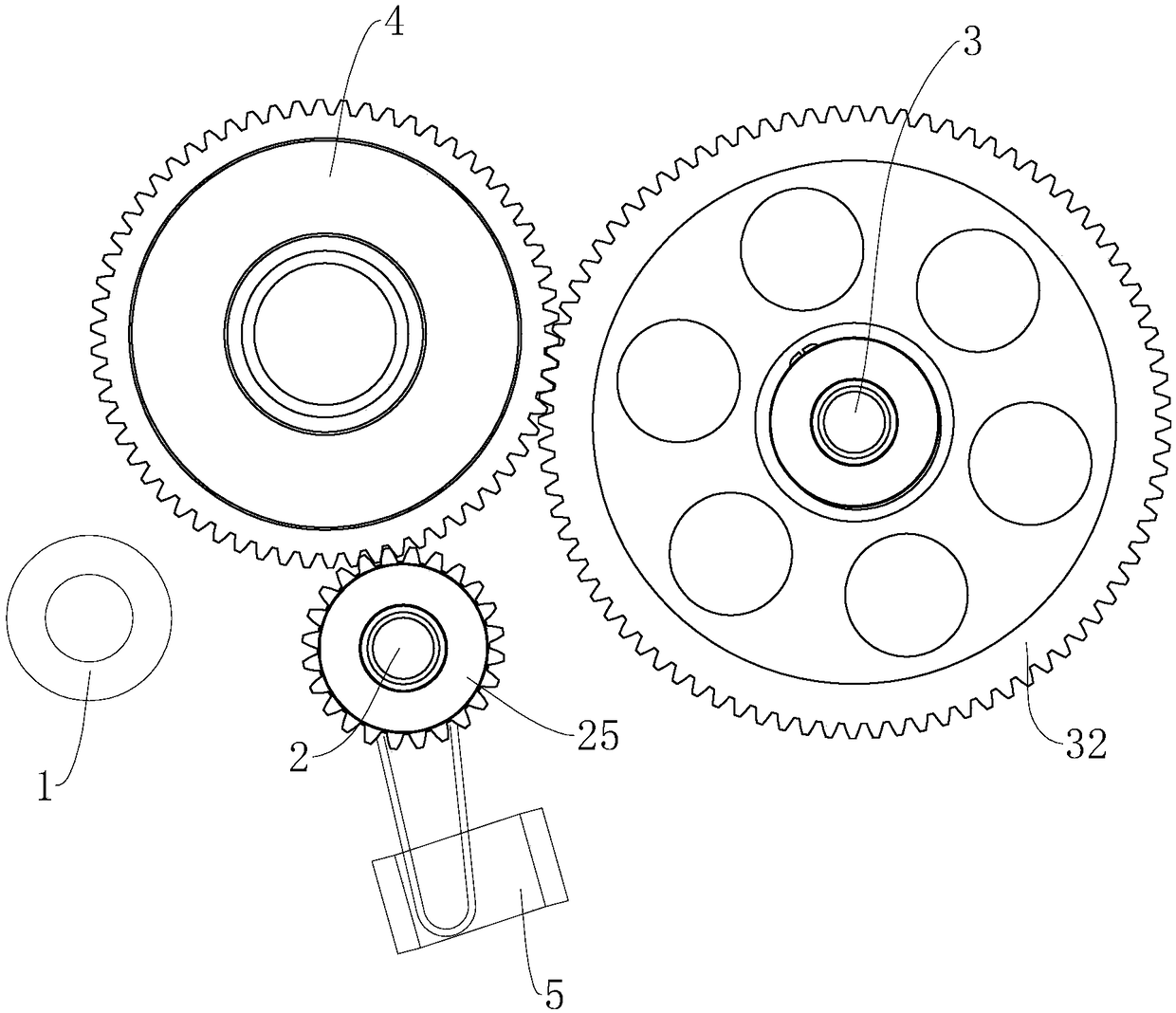 Built-in driving system with two-gear mechanism