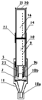 A piston type two-component glue container