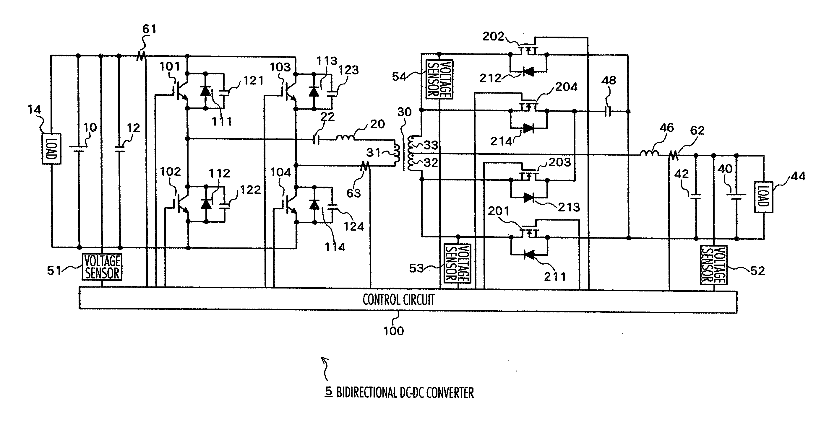Bi-directional dc-dc converter and method for controlling the same