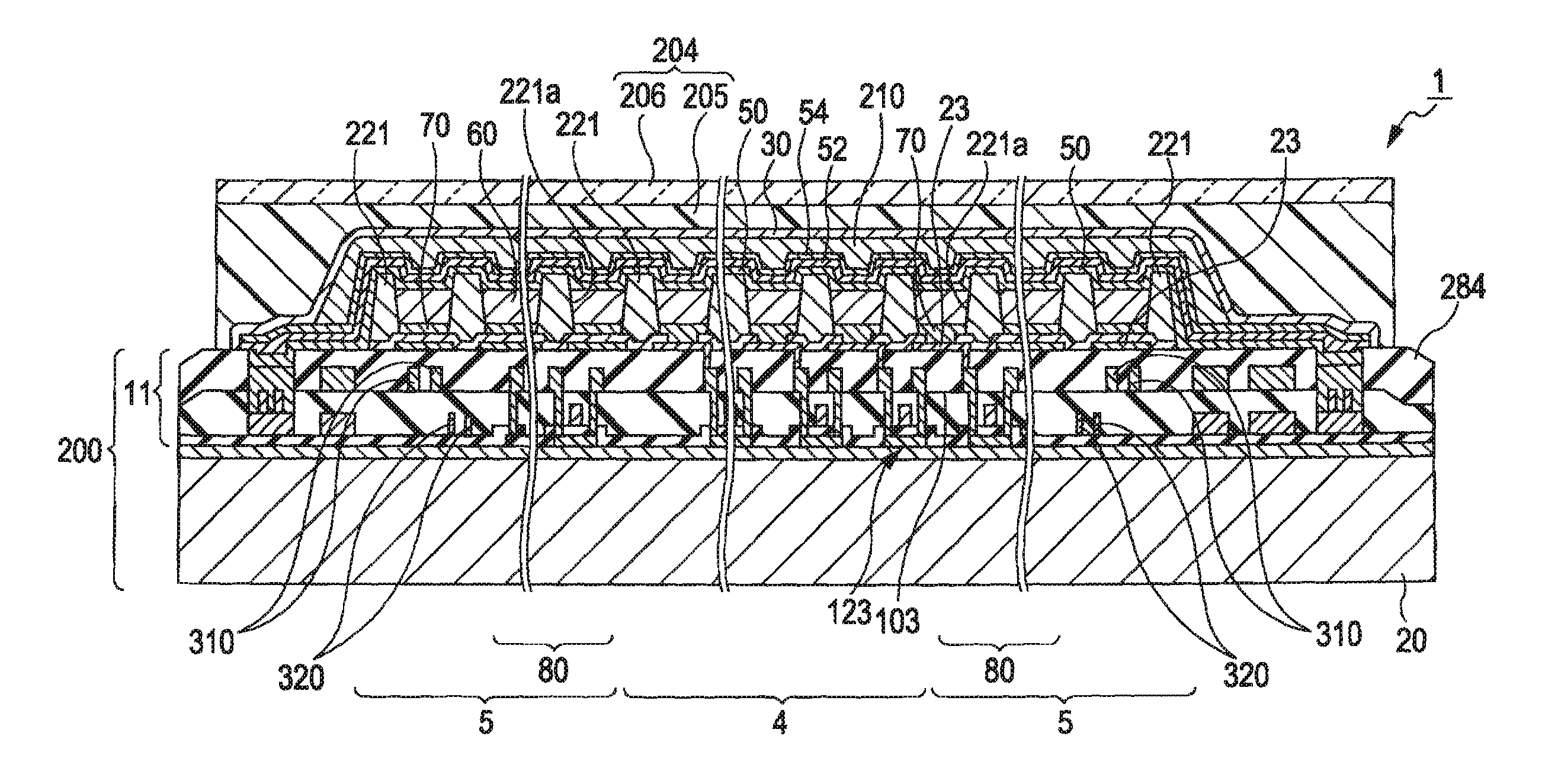Emissive device, process for producing emissive device, and electronic apparatus