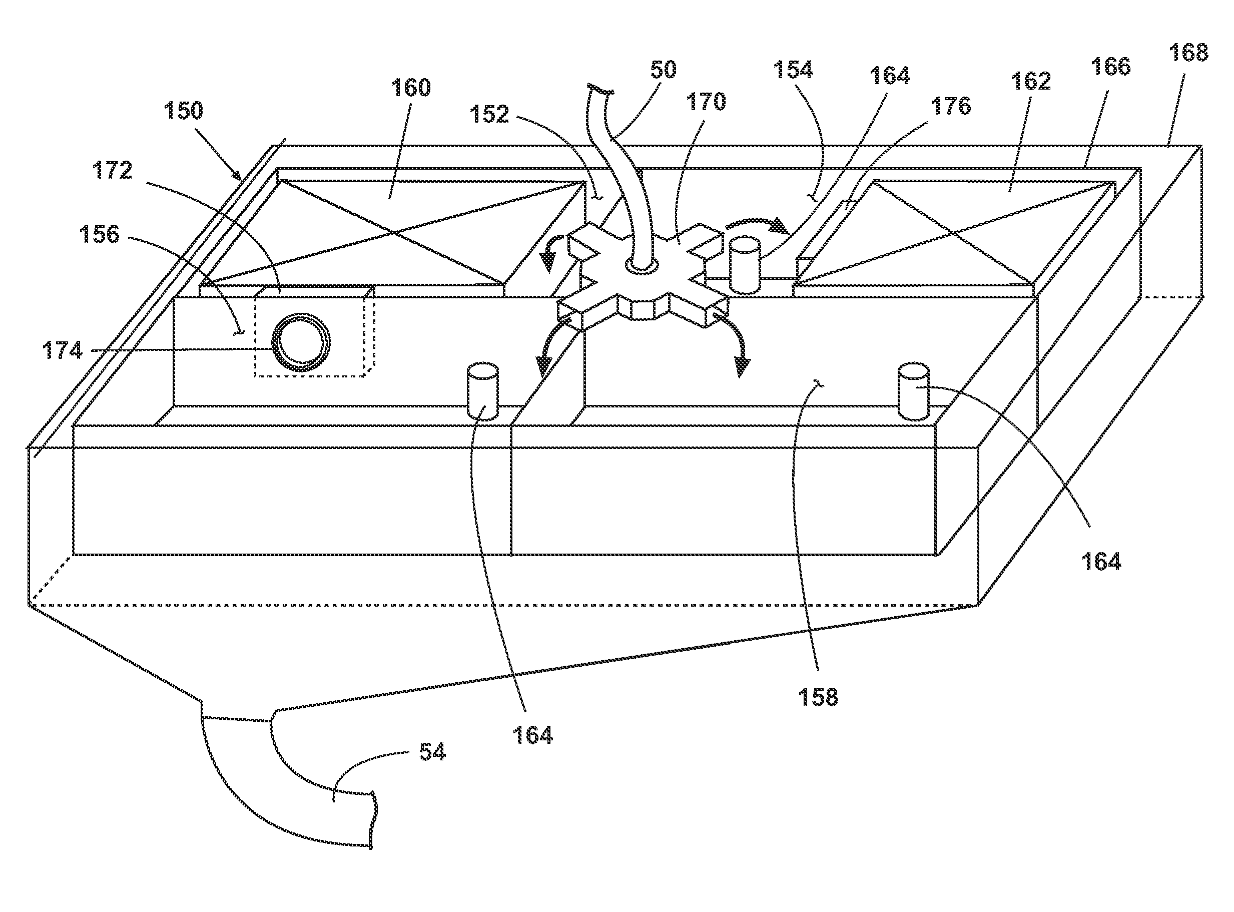 Household cleaning appliance with a single water flow path for both non-bulk and bulk dispensing