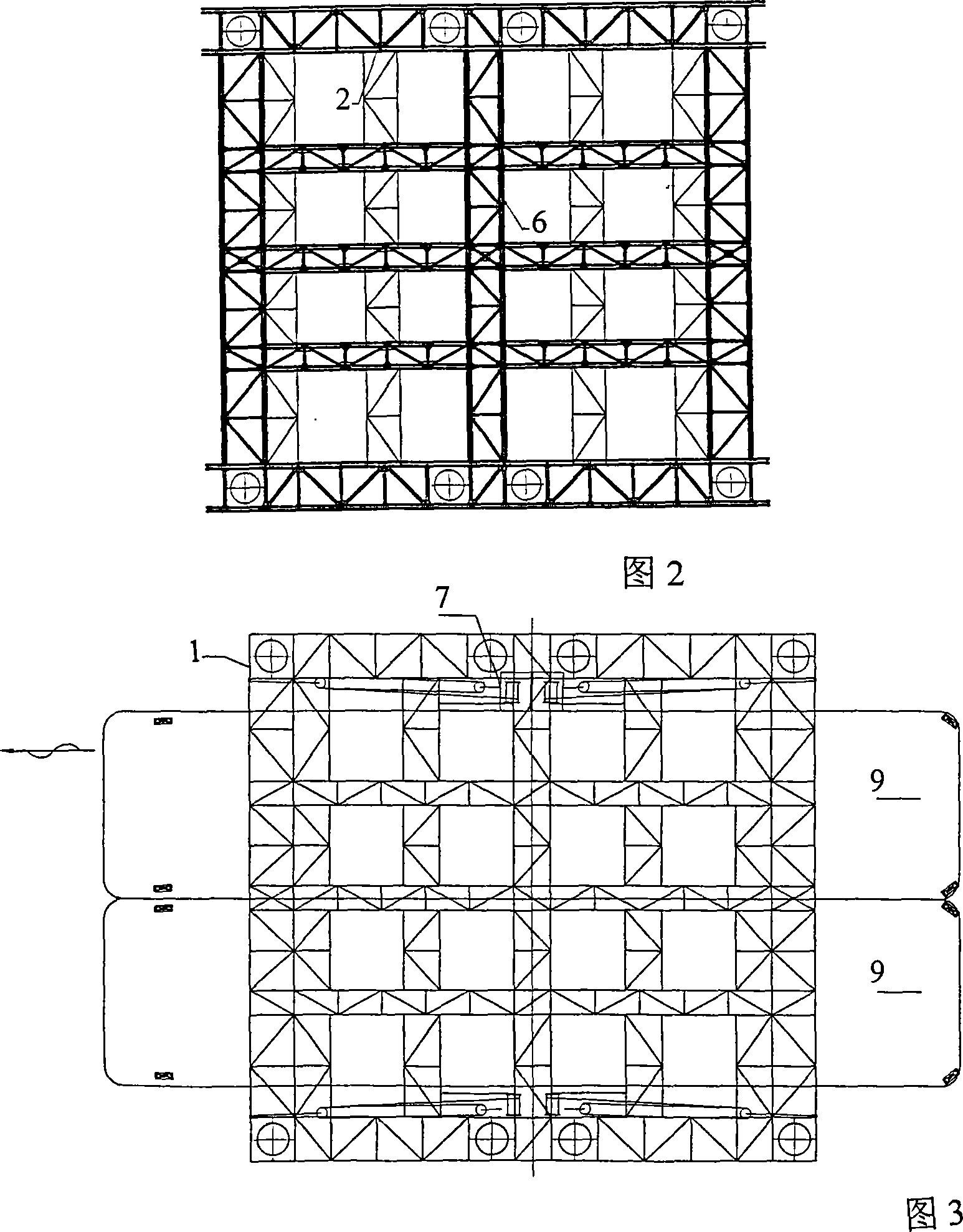 Underwater anchorage system auxiliary wooden stool structure platform and construction method thereof