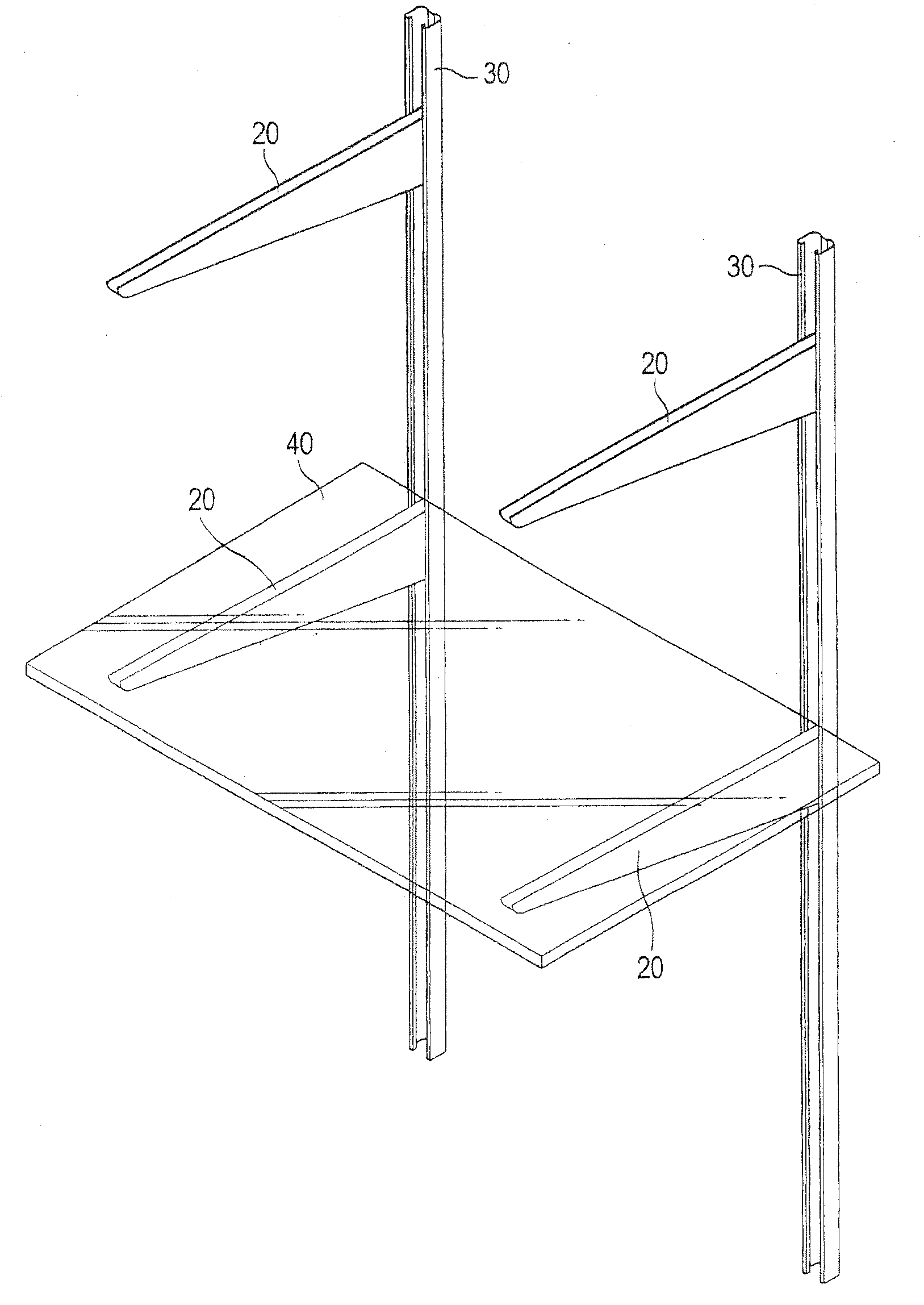 Shelf System Comprising a Support Element That is Infinitely Adjustable in a Wall Rail