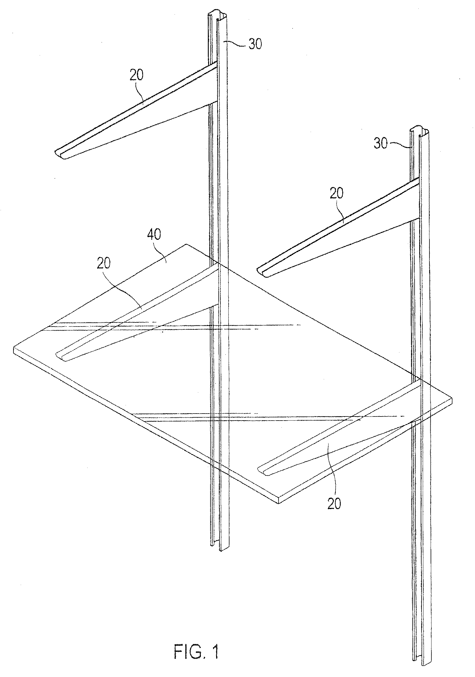 Shelf System Comprising a Support Element That is Infinitely Adjustable in a Wall Rail