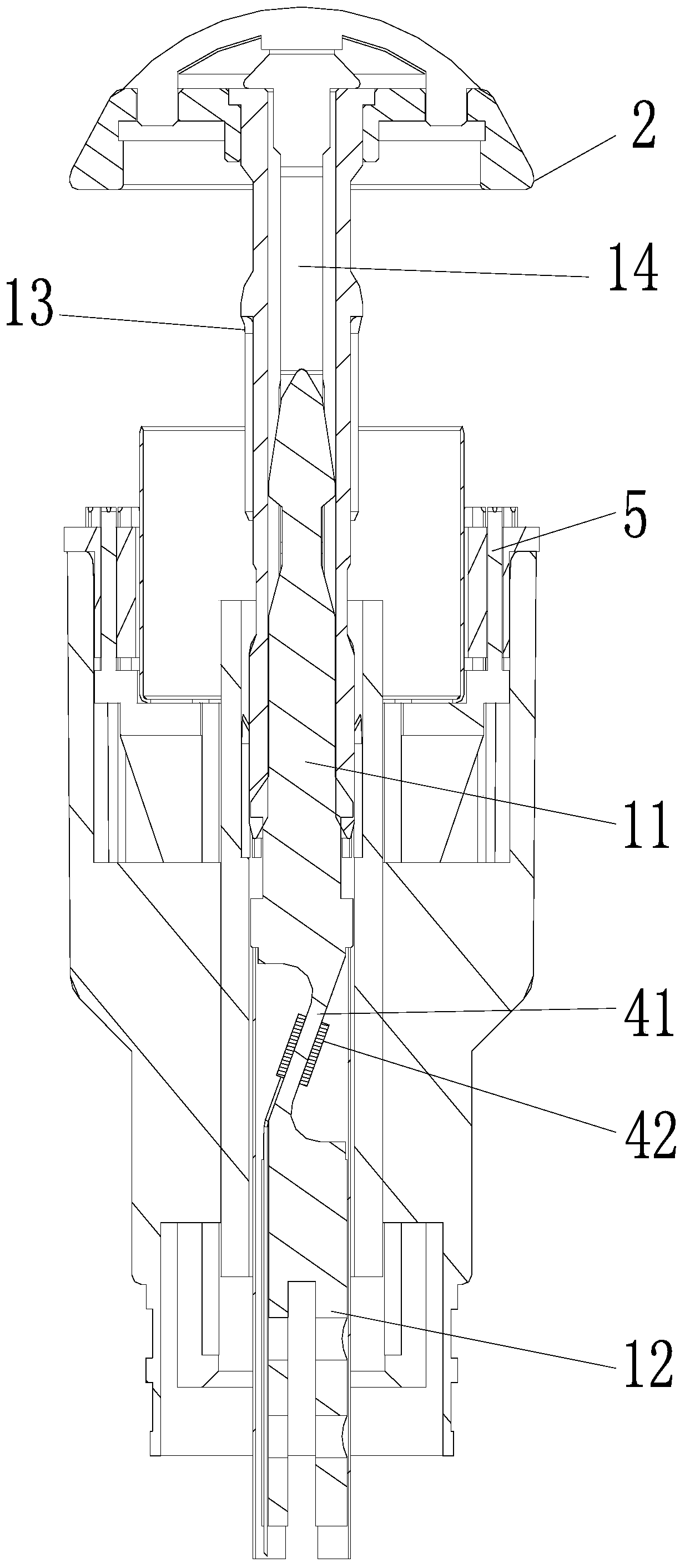 Anastomat with pressure sensing device