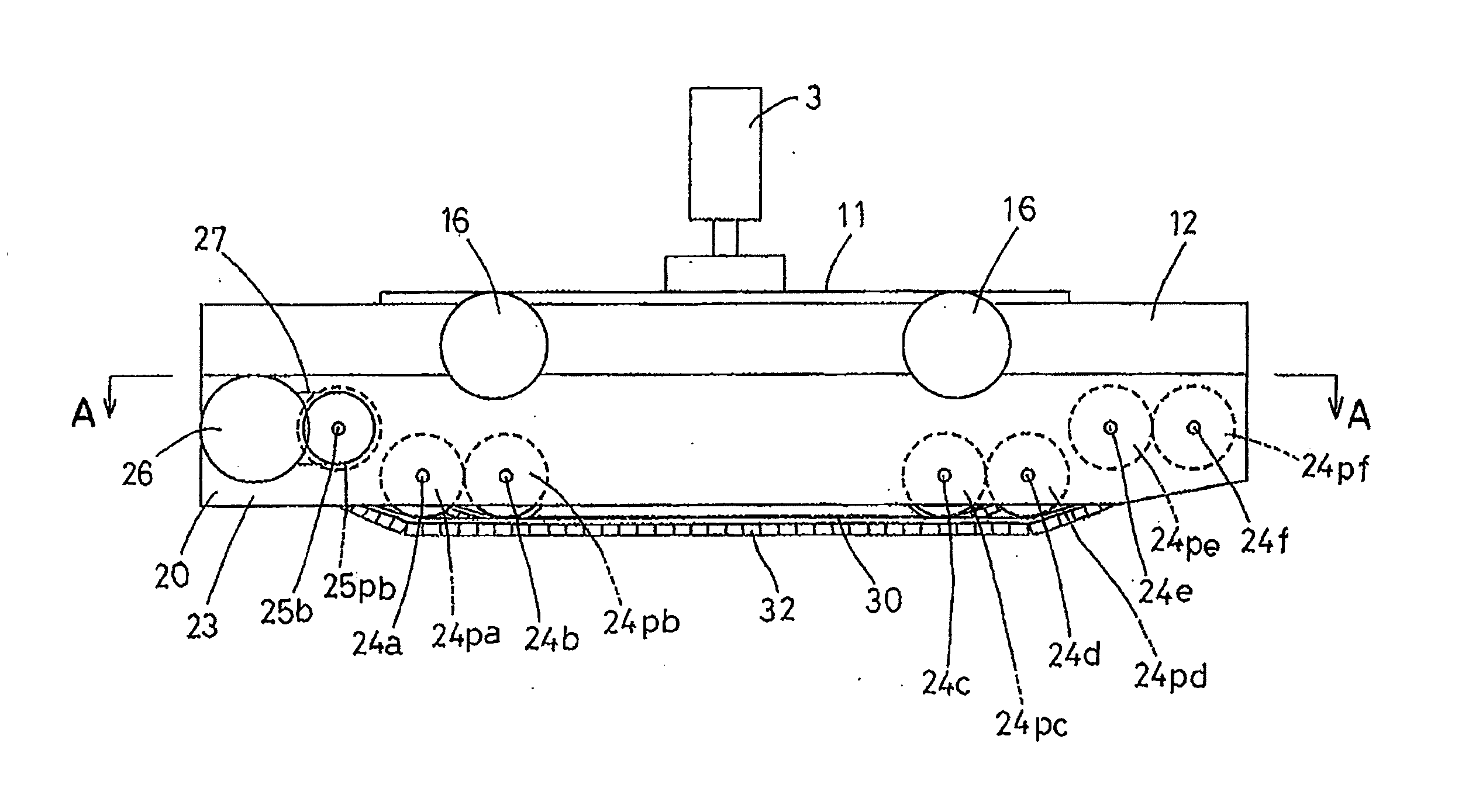 Apparatus and method of adhering belt-shaped tire member