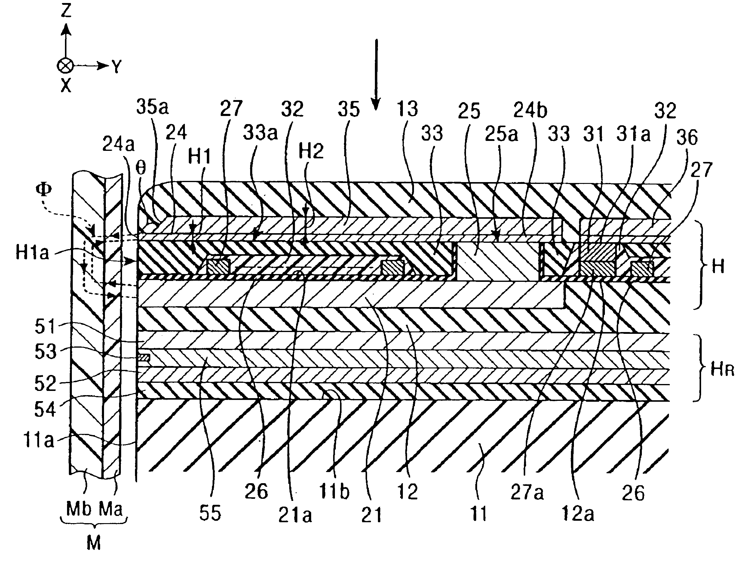 Perpendicular magnetic recording head having main magnetic pole layer formed on high-flatness surface, and method of manufacturing the head