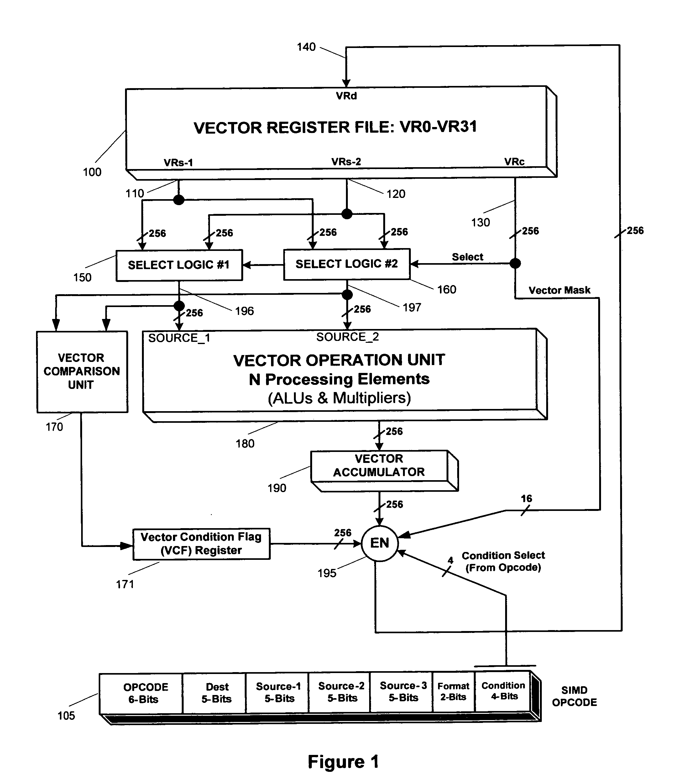 Method for variable length opcode mapping in a VLIW processor