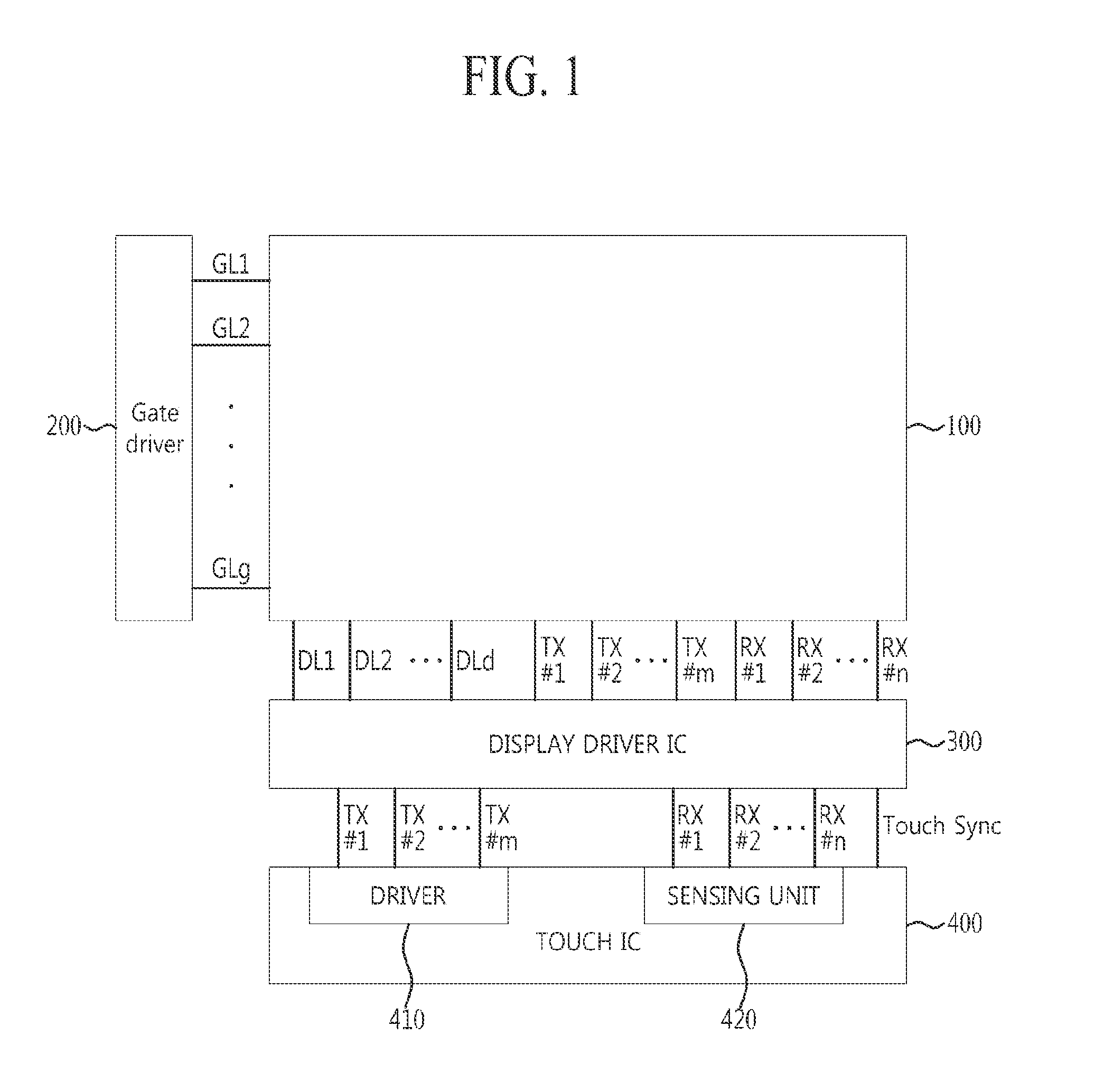 Display device with integrated touch screen and driving method thereof