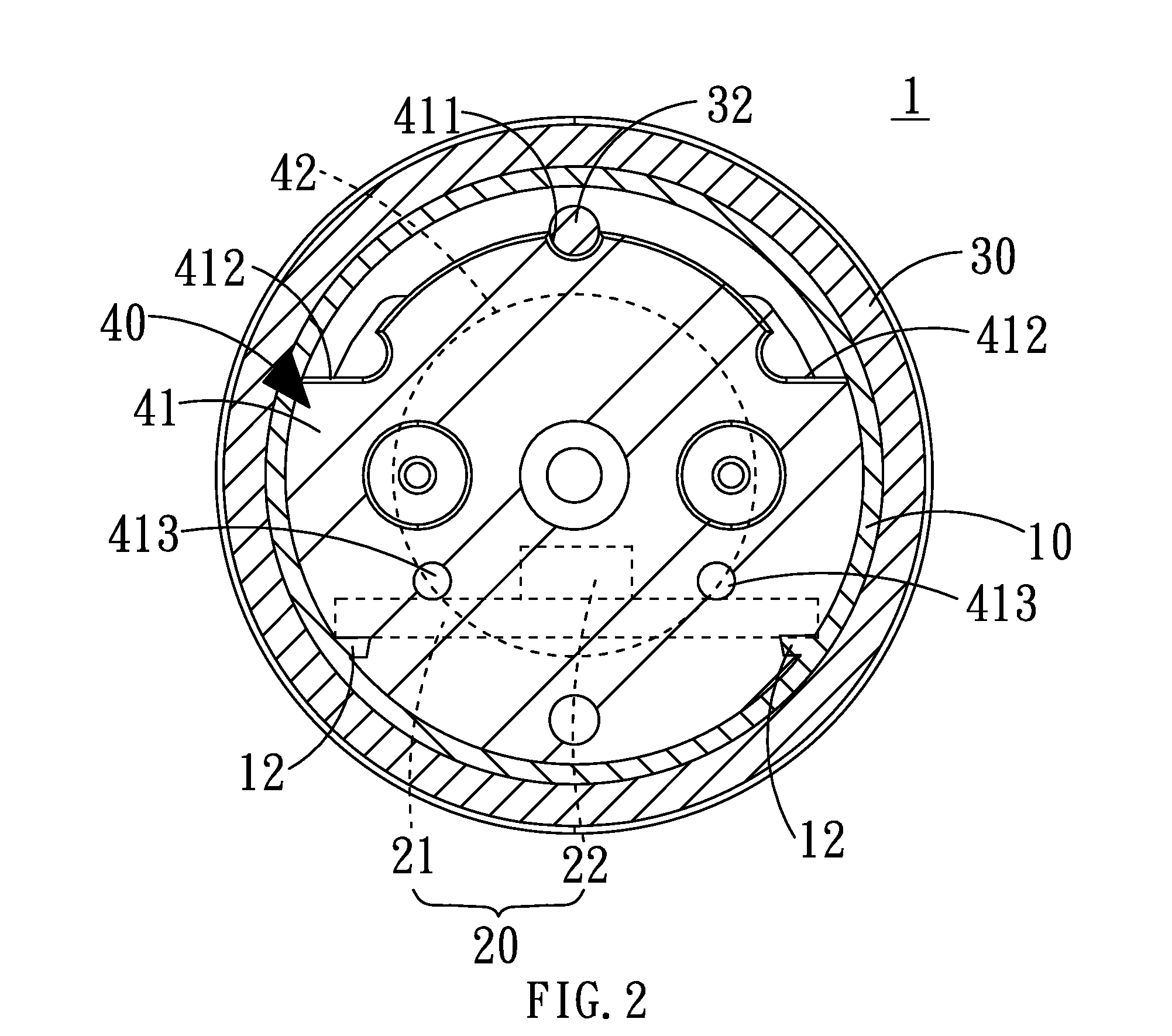 Rotating device to change lighting angle