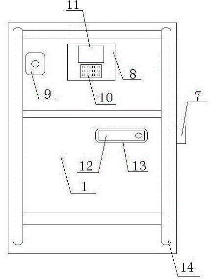 Cabinet door for power distribution cabinet