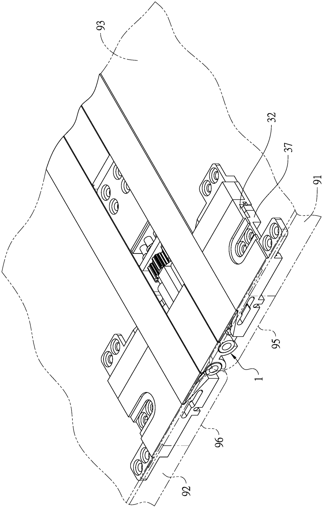 Rotating shaft module of folding device