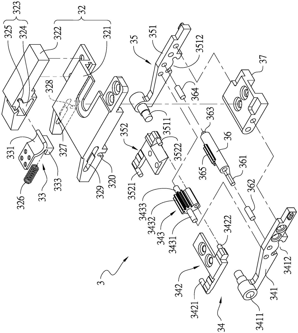 Rotating shaft module of folding device