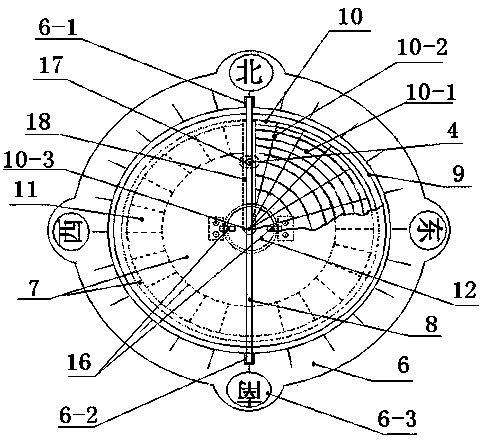 Celestial sphere instrument with horizontal height and azimuth angle adjusting mechanism