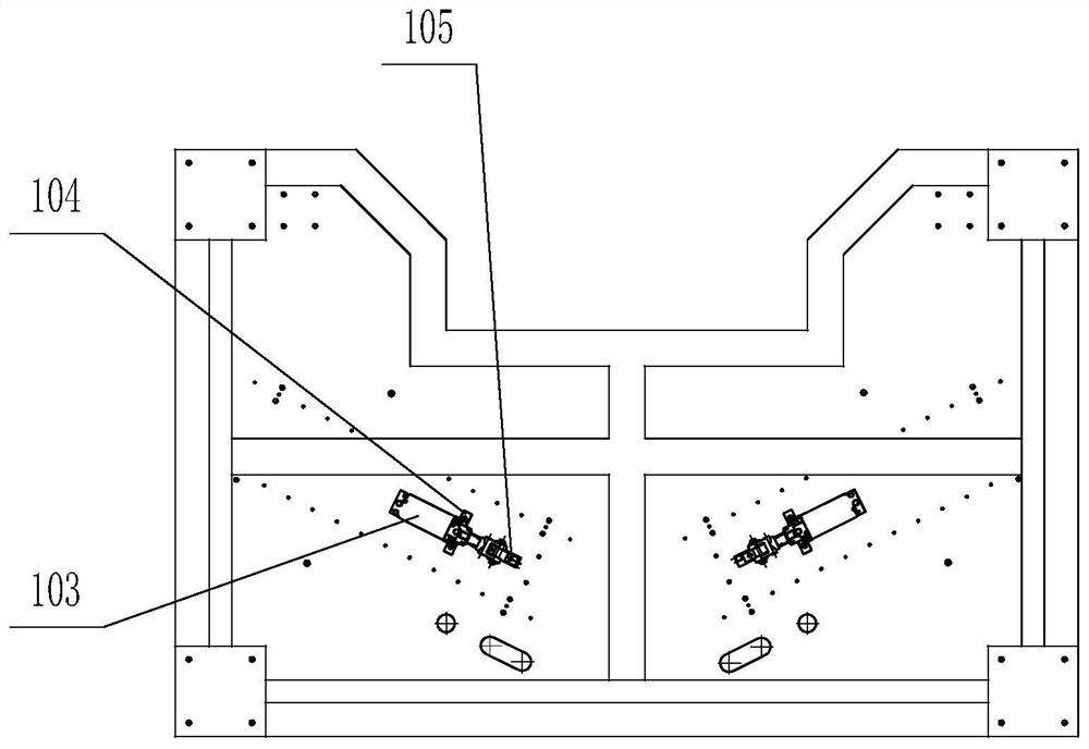 Automatic calibration, centering and bush press-fitting device for automobile torsion beam