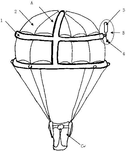 Escape parachute for high-rise buildings