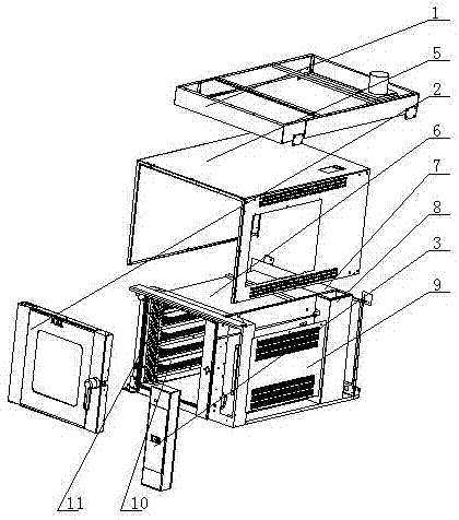 Hot air circulating furnace structure and assembly process thereof