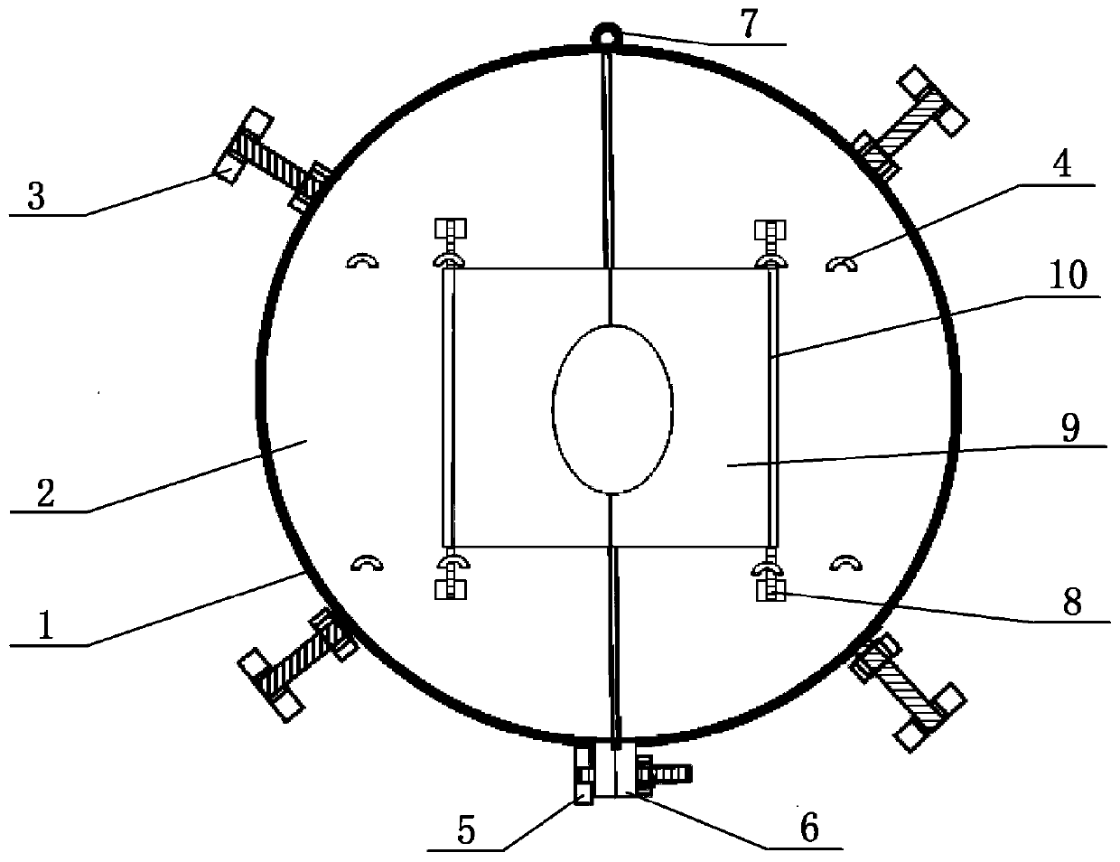 Combined device for safety protection for steel casing of cast-in-place pile, and construction method