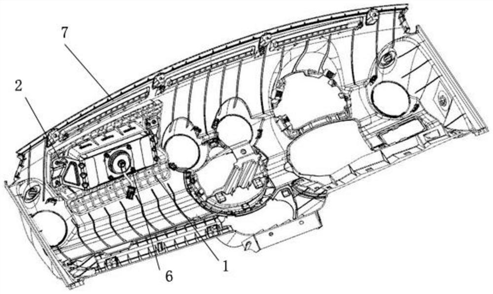 Instrument board structure for installing PAB without tubular beam