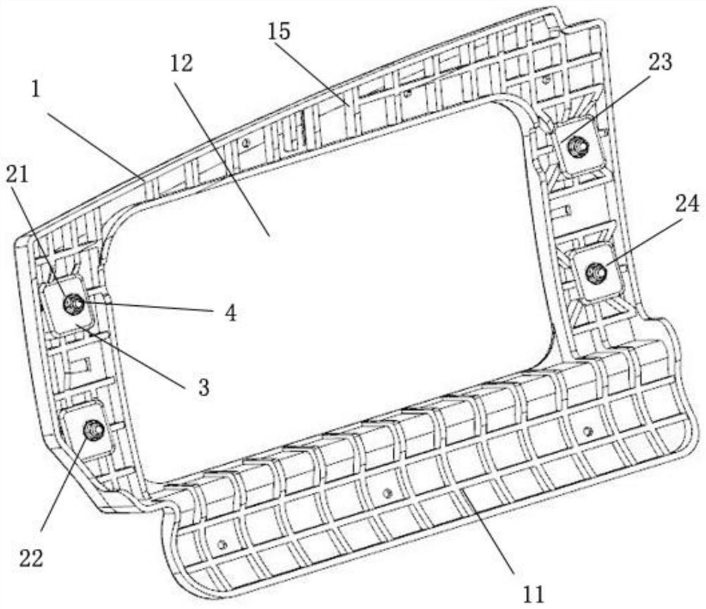 Instrument board structure for installing PAB without tubular beam