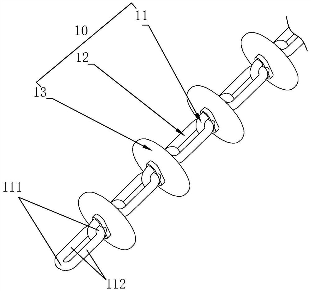 Pipe chain type conveyor and chain transmission device used by same