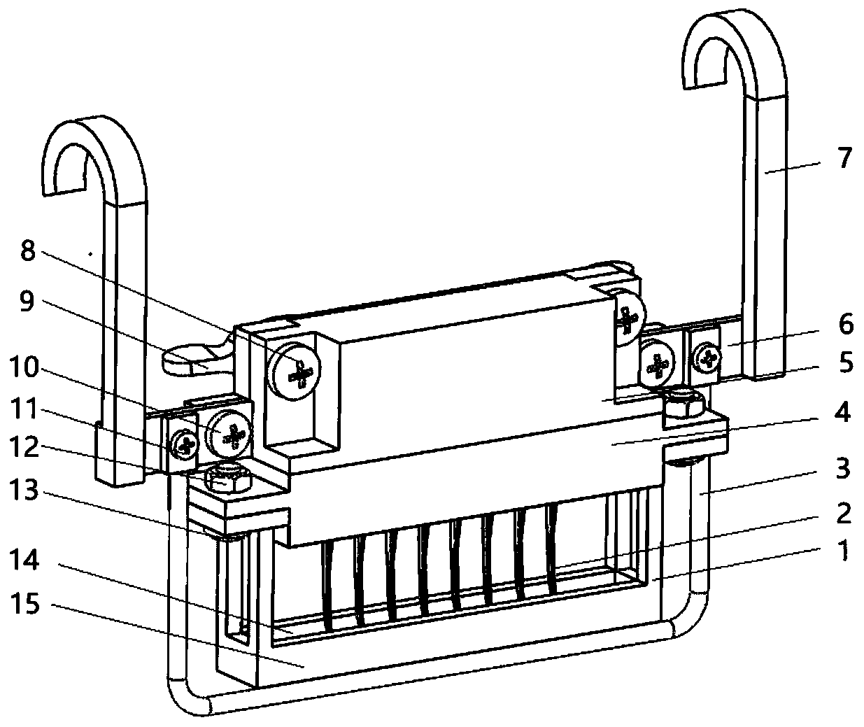 An electroplating jig for holding slotted needles