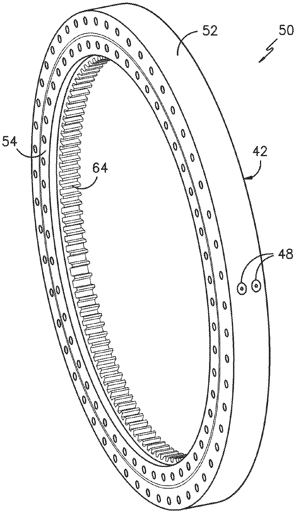 Ball plug retention for slewing ring bearing