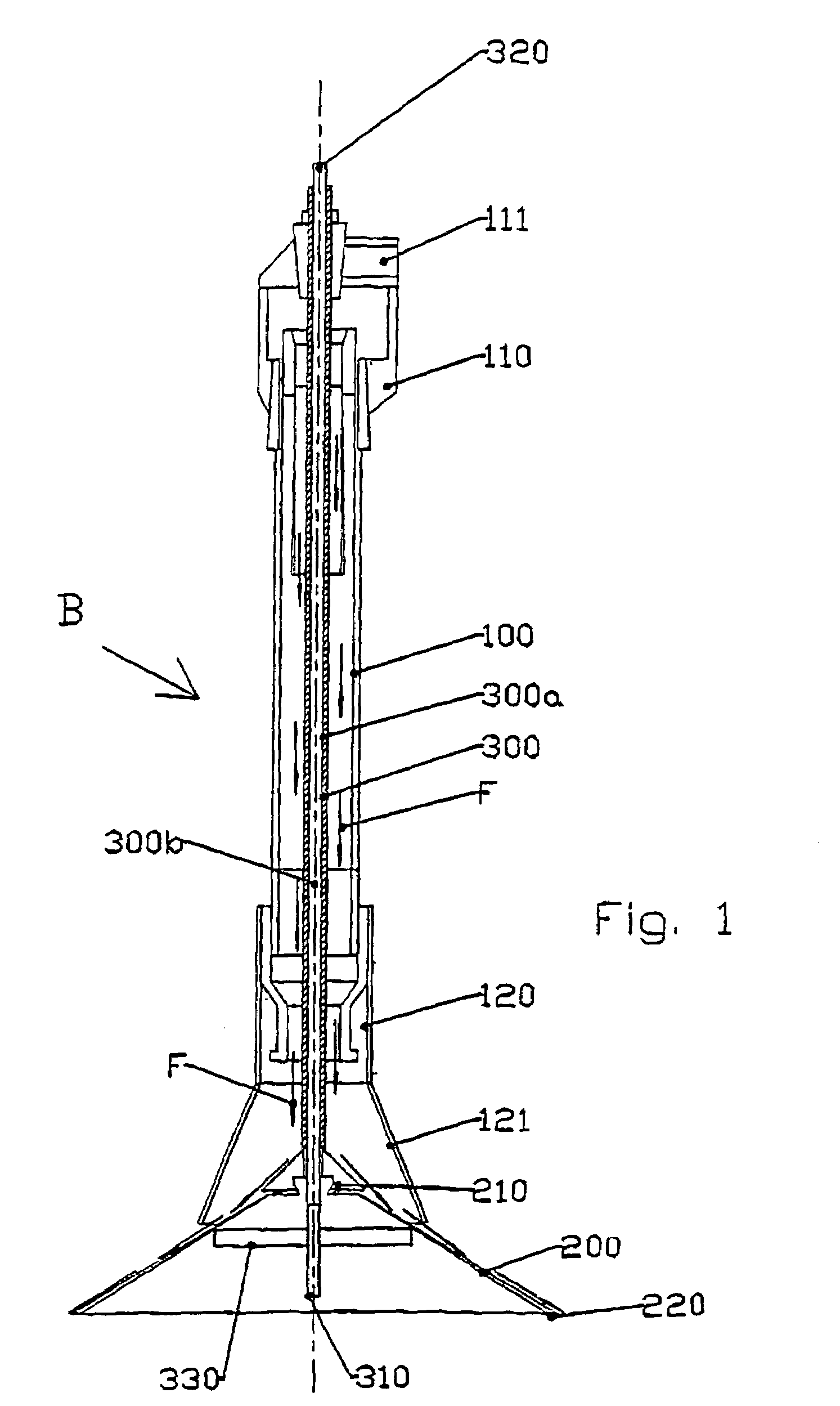 Gas burner-type combustion device and method for operating same